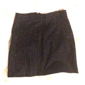Loft Skirt. Black and White Pinstripes.